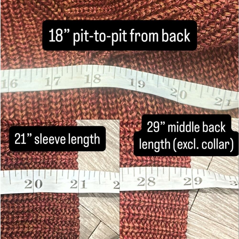 Peruvian Connection Salinas Cardigan Brandywine Marled Brick Red XS‎ Boho Luxury - Picture 9 of 9